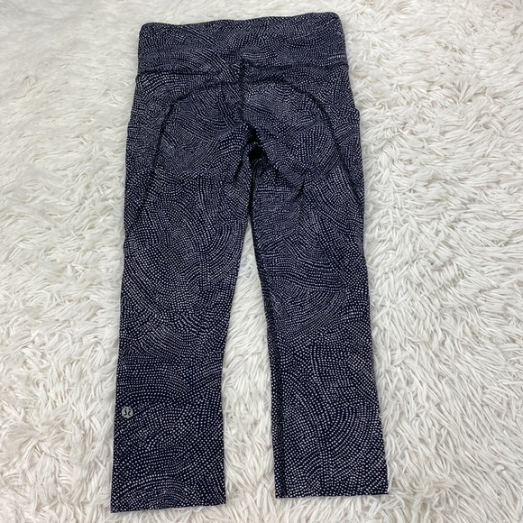 Lululemon Fast and Free Crop II 19" *Nulux Free Spirit Ice Grey Black - Picture 5 of 5